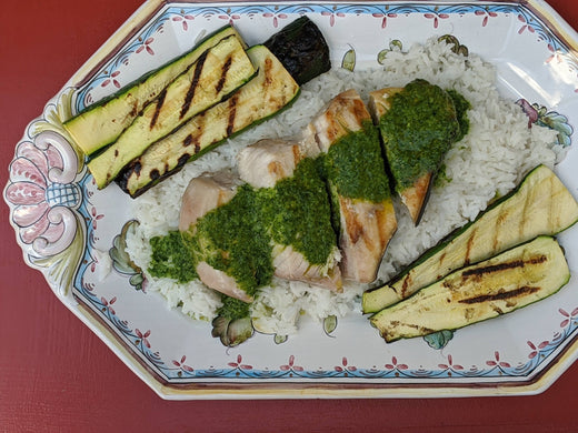 Wulf's Kitchen: Simple Family-Style Grilled Swordfish with Salsa Verde