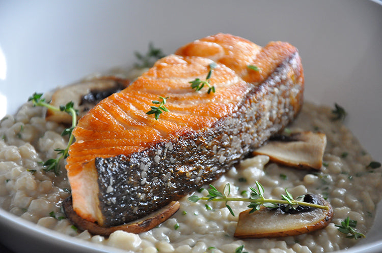 Wulf's Kitchen: Mushroom Risotto with CleanFish Norwegian Salmon