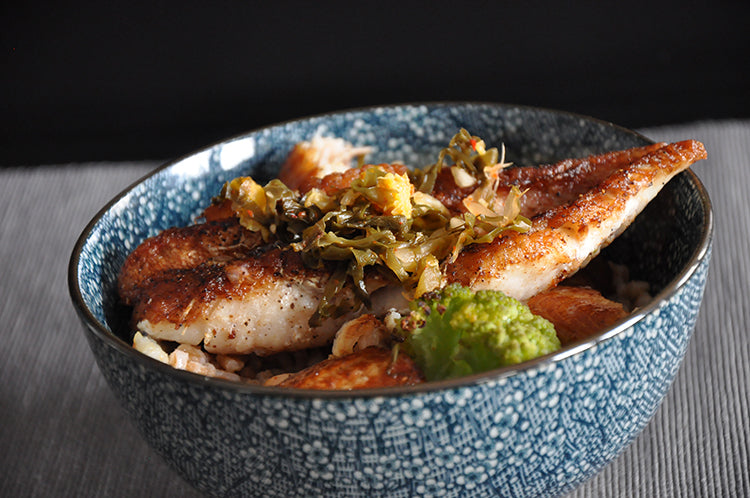 Wulf's Kitchen: Maine Bowl with Acadian Redfish, Smoked Eel, Kelp and Farro