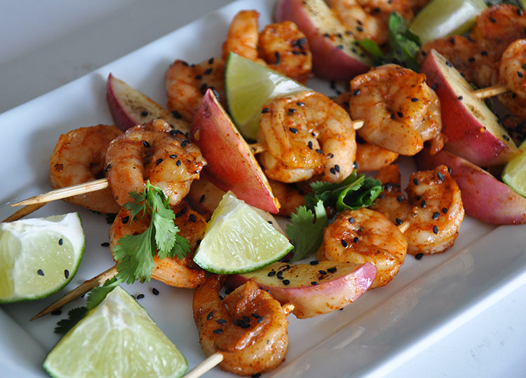 Wulf's Kitchen: Grilled Shrimp and Nectarine Skewers