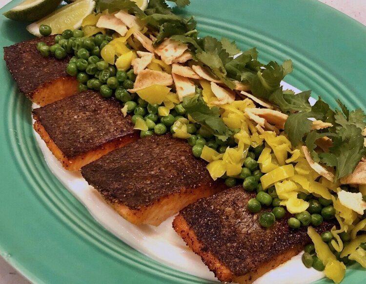 Chefs at Home: Crispy Skin ChalkStream Trout with Fresh Herbs and Peas